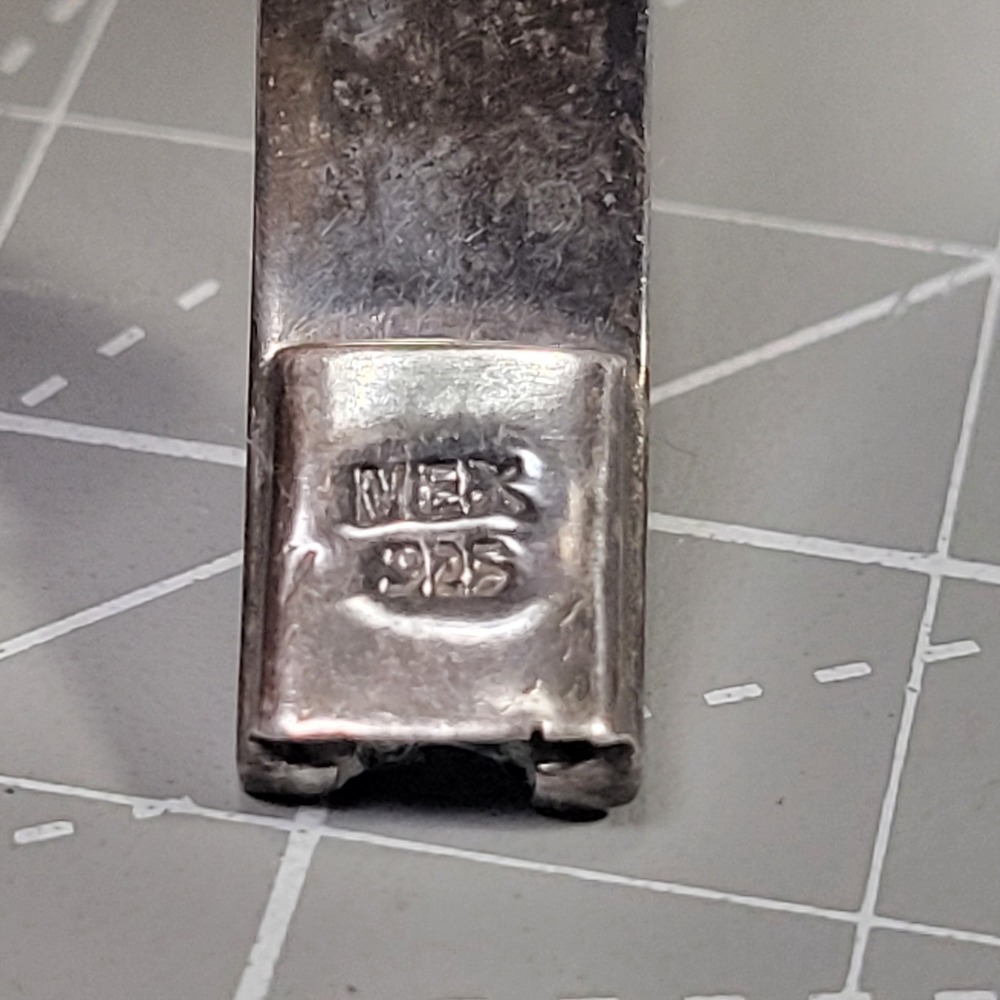 Vintage Mexican 925 Sterling Silver Bracelet Turquoise Mosaic Link 15 Grams - Picture 9 of 11